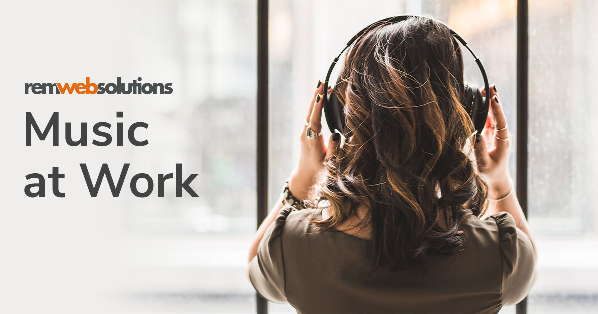 Woman listening to music with headphones